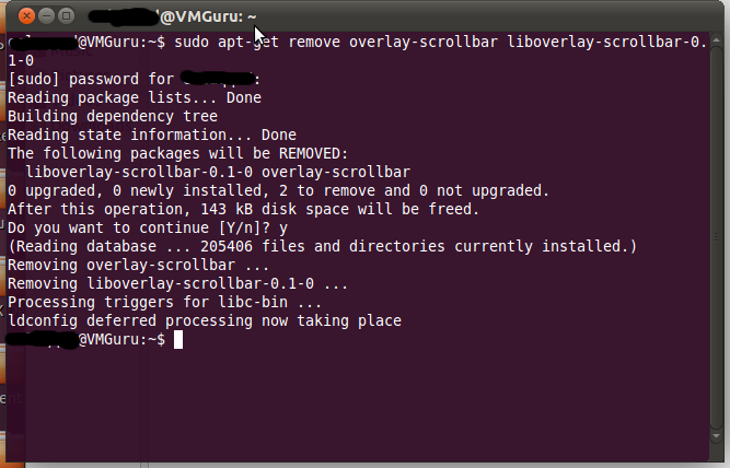 Ubuntu Unity Command to revert original scrollbar